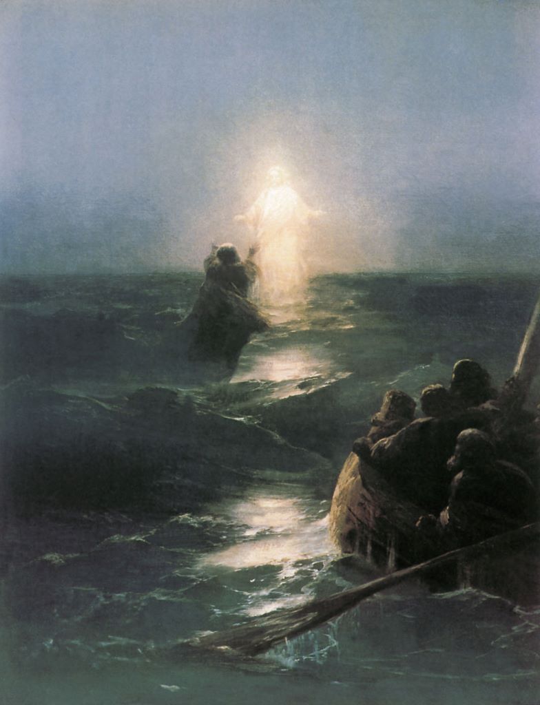 Ivan Aivazovsky_Isusov hod po vodi_oko 1890.